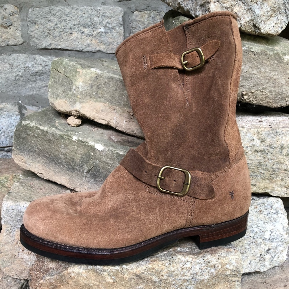 Suede Frye Harness Boots